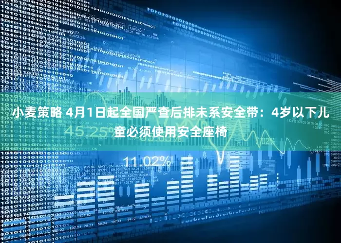 小麦策略 4月1日起全国严查后排未系安全带：4岁以下儿童必须使用安全座椅